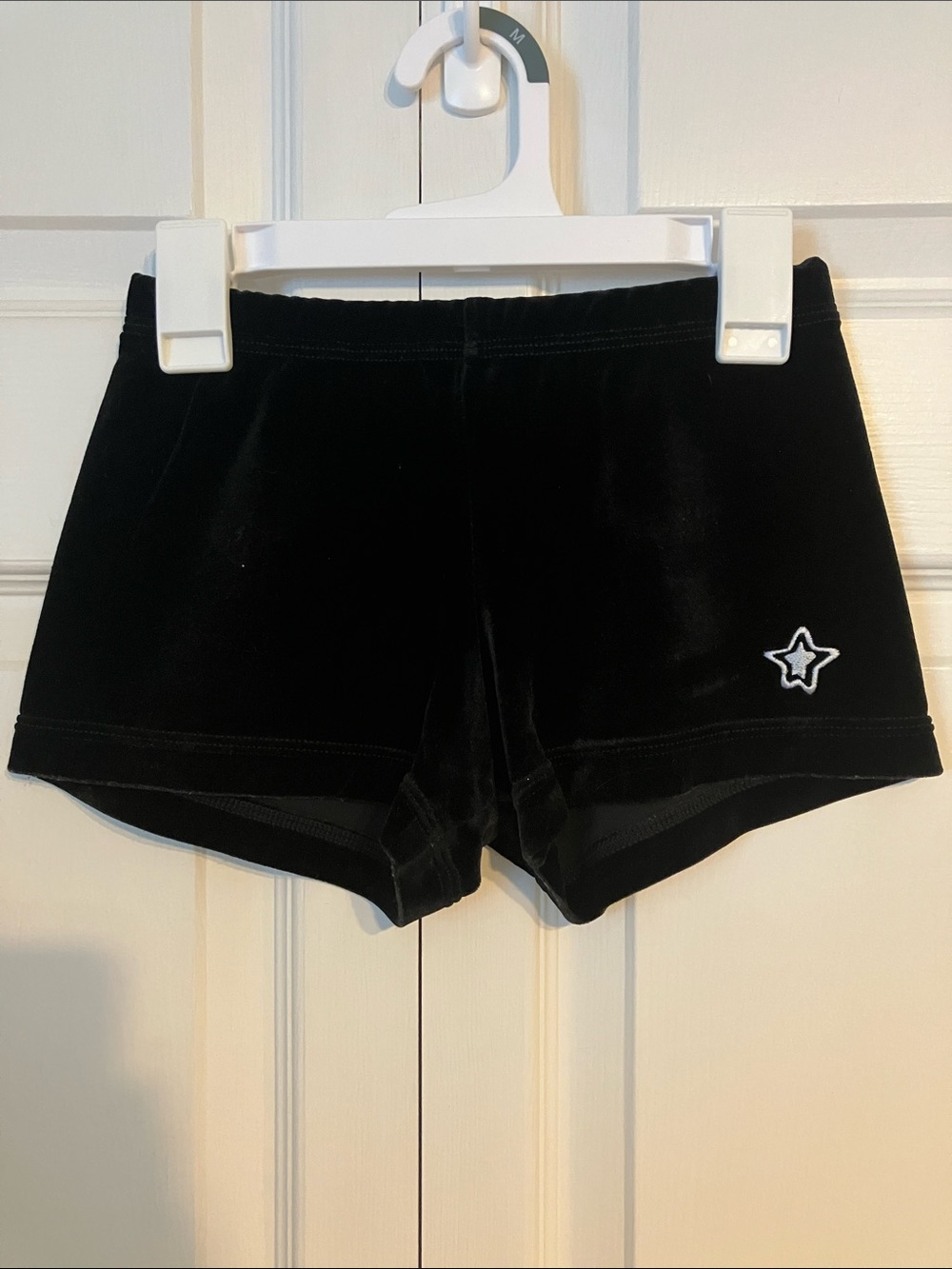 GK Black Velvet Kids Shorts with Star Patch